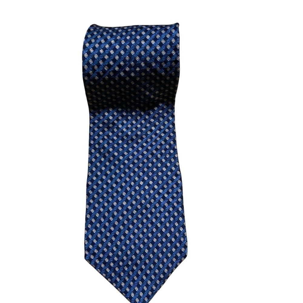 Neo Bill Blass Mens Formal Necktie Navy Neck Tie‎ Geometric